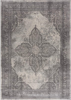 2? x 13? Gray Distressed Medallion Runner Rug