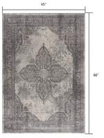 4? x 6? Gray Distressed Medallion Area Rug