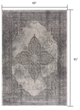 5? x 8? Gray Distressed Medallion Area Rug