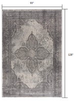 8? x 11? Gray Distressed Medallion Area Rug