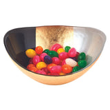 Gold Black and White Oval Glass Bowl