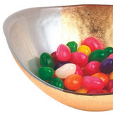 Gold Black and White Oval Glass Bowl