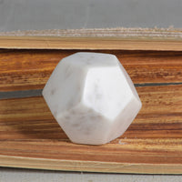 White Marble Geometric Sculpture