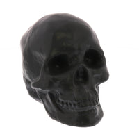 Black Ceramic Skull Sculpture