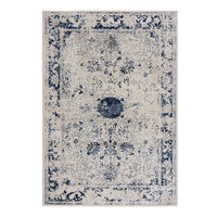 4? x 6? Navy Blue Distressed Floral Area Rug