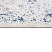 8? x 11? Navy Blue Distressed Floral Area Rug