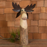 Jumbo Wood and Metal Moose Sculpture
