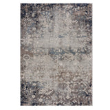 2? x 10? Navy and Beige Distressed Vines Runner Rug