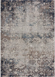 2? x 10? Navy and Beige Distressed Vines Runner Rug