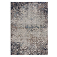 2? x 13? Navy and Beige Distressed Vines Runner Rug