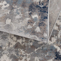 4? x 6? Navy and Beige Distressed Vines Area Rug