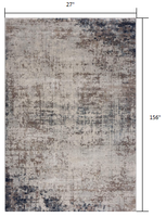 2? x 13? Navy Blue Distressed Striations Runner Rug