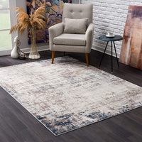4? x 6? Navy Blue Distressed Striations Area Rug