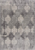 2? x 3? Gray Distressed Trellis Pattern Scatter Rug