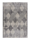 2? x 3? Gray Distressed Trellis Pattern Scatter Rug