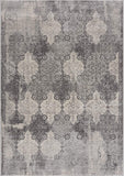5? x 8? Gray Distressed Trellis Pattern Area Rug