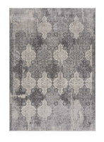 8? x 11? Gray Distressed Trellis Pattern Area Rug