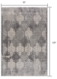 8? x 11? Gray Distressed Trellis Pattern Area Rug