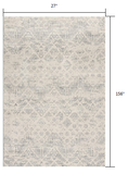 2? x 13? Ivory Distressed Ikat Pattern Runner Rug