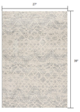2? x 3? Ivory Distressed Ikat Pattern Scatter Rug