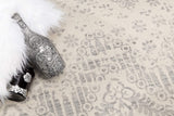 4? x 6? Ivory Distressed Ikat Pattern Area Rug
