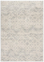 5? x 8? Ivory Distressed Ikat Pattern Area Rug