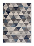 2? x 10? Navy Blue Geometric Diamond Runner Rug