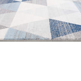 2? x 13? Navy Blue Geometric Diamond Runner Rug