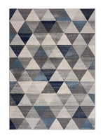 2? x 13? Navy Blue Geometric Diamond Runner Rug