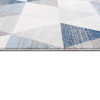 2? x 15? Navy Blue Geometric Diamond Runner Rug