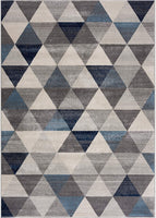 2? x 15? Navy Blue Geometric Diamond Runner Rug