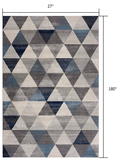 2? x 15? Navy Blue Geometric Diamond Runner Rug