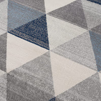 2? x 3? Navy Blue Geometric Diamond Scatter Rug