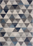 2? x 3? Navy Blue Geometric Diamond Scatter Rug