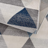 4? x 6? Navy Blue Geometric Diamond Area Rug