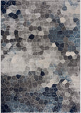 2? x 13? Navy Blue Cobblestone Pattern Runner Rug