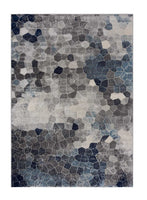 5? x 8? Navy Blue Cobblestone Pattern Area Rug