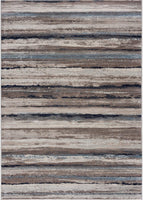 2? x 3? Blue and Beige Distressed Stripes Scatter Rug