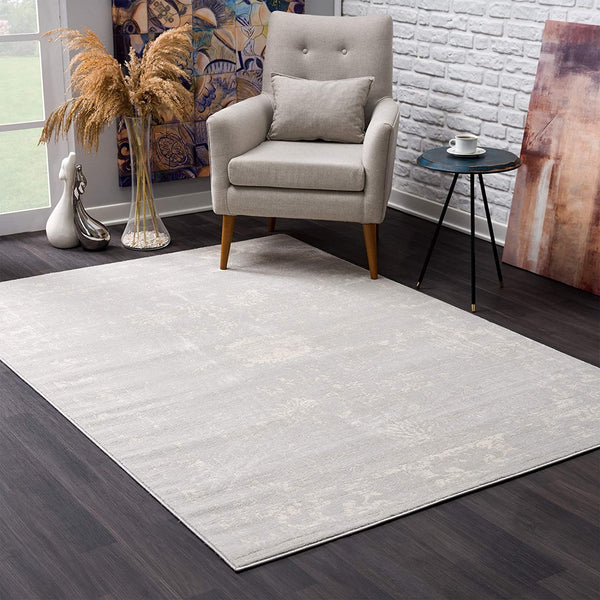 8? x 11? Modern Gray Distressed Area Rug