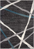 4? x 6? Distressed Black and Gray Abstract Area Rug