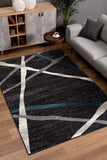 4? x 6? Distressed Black and Gray Abstract Area Rug