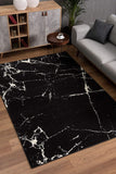 7? x 9? Black and White Abstract Breakage Area Rug