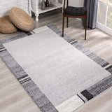 4? x 6? Gray Modern Bordered Area Rug