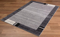 4? x 6? Gray Modern Bordered Area Rug