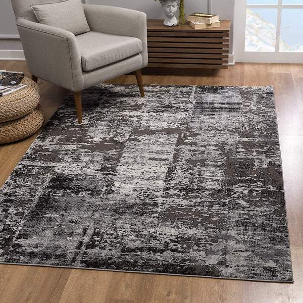 4? x 6? Gray Modern Abstract Area Rug