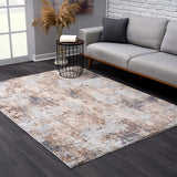 4? x 6? Beige and Ivory Abstract Area Rug