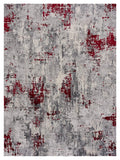 3? x 5? Red and Gray Modern Abstract Area Rug