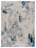 3? x 5? Blue and Ivory Abstract Strokes Area Rug