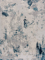 3? x 5? Blue and Ivory Abstract Strokes Area Rug