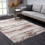 7? x 10? Violet Abstract Striations Area Rug